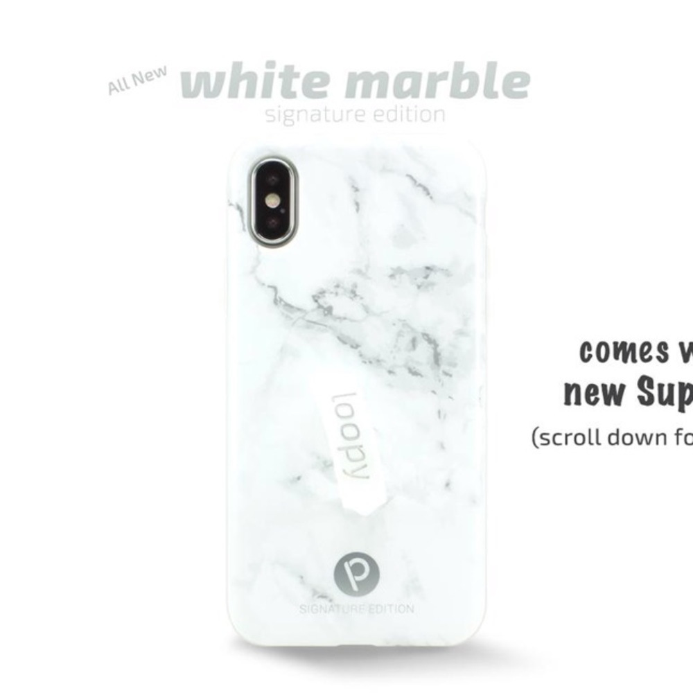 Loopy iPhone X White Marble Case